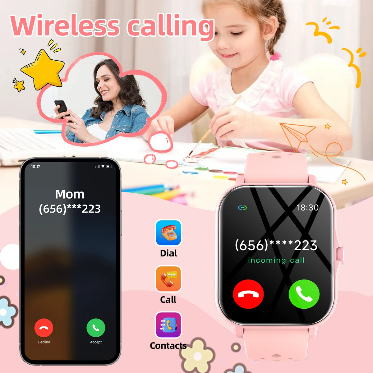2026 Smartwatch with 1.83-Inch Screen | Bluetooth Call Fitness Tracker for Kids and A alternate view