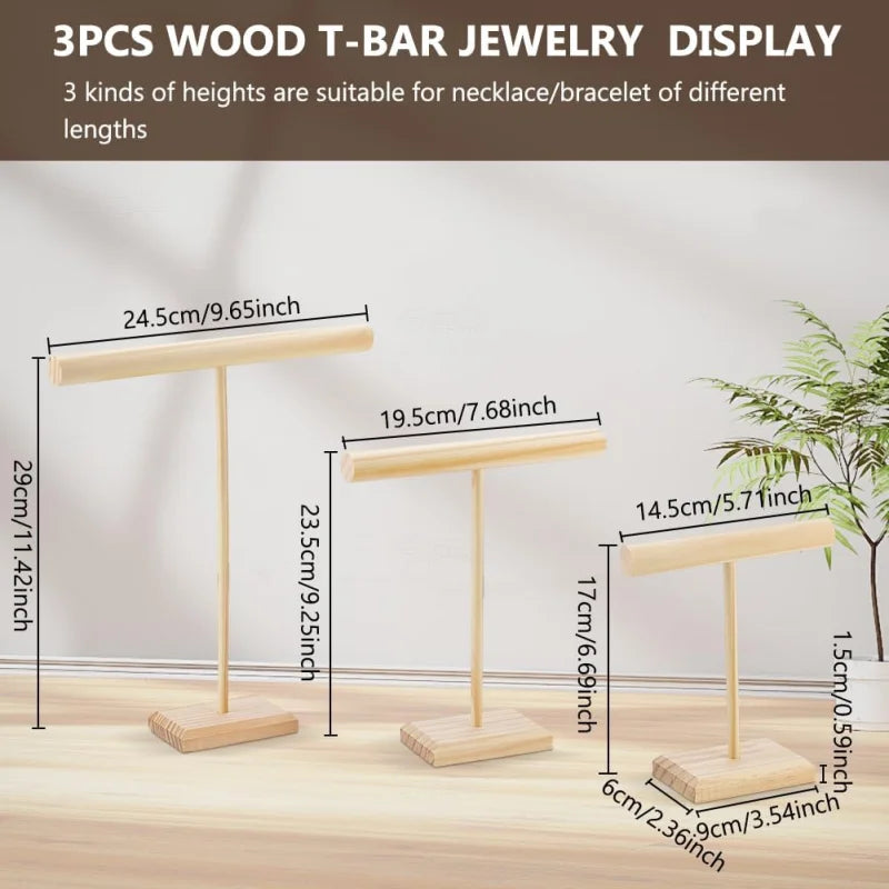 Vertical Bracelet Holder Wood Tabletop Bracelet Display Stand Bangle Display Holder fo close-up view