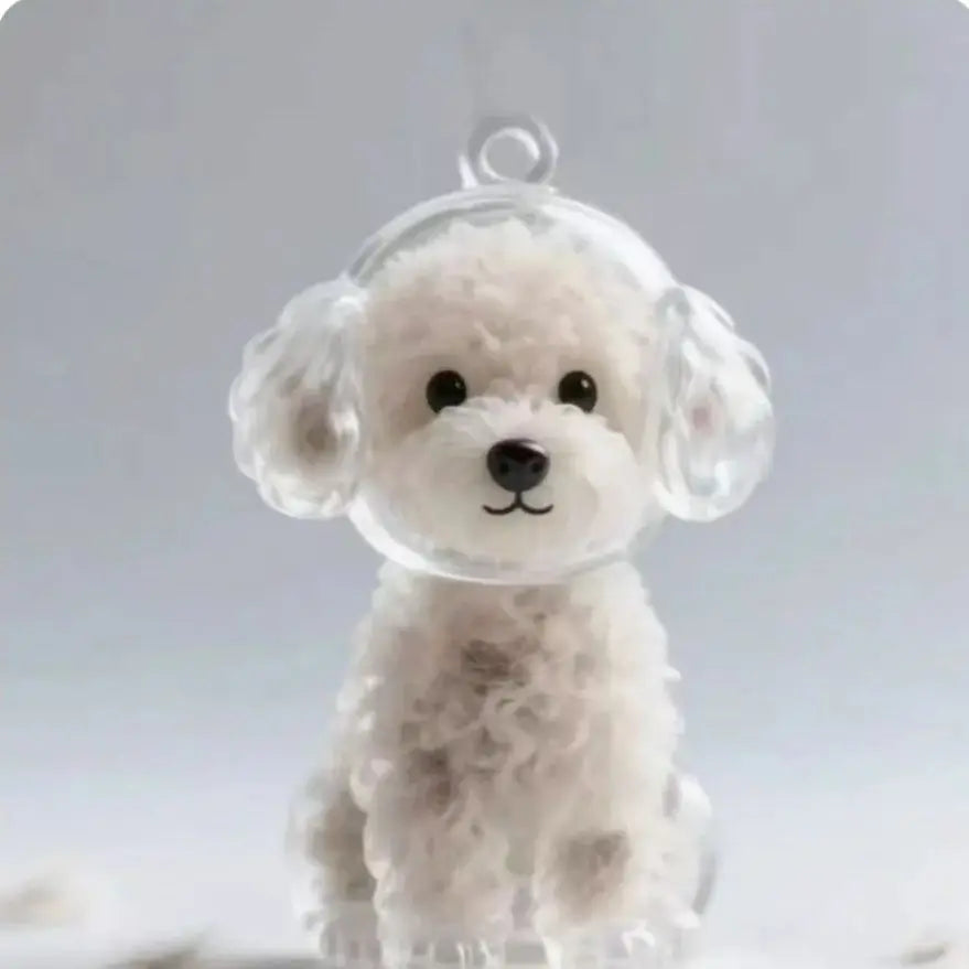 Creative Dog Hair Storage Keychain Transparent Dog\Cat Shape Memorial Pendant Handm additional angle