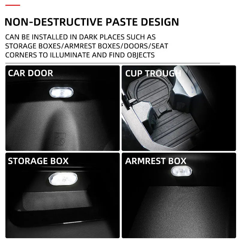 Mini Wireless Car LED Touch Light | Magnetic Induction USB Rechargeable detail view