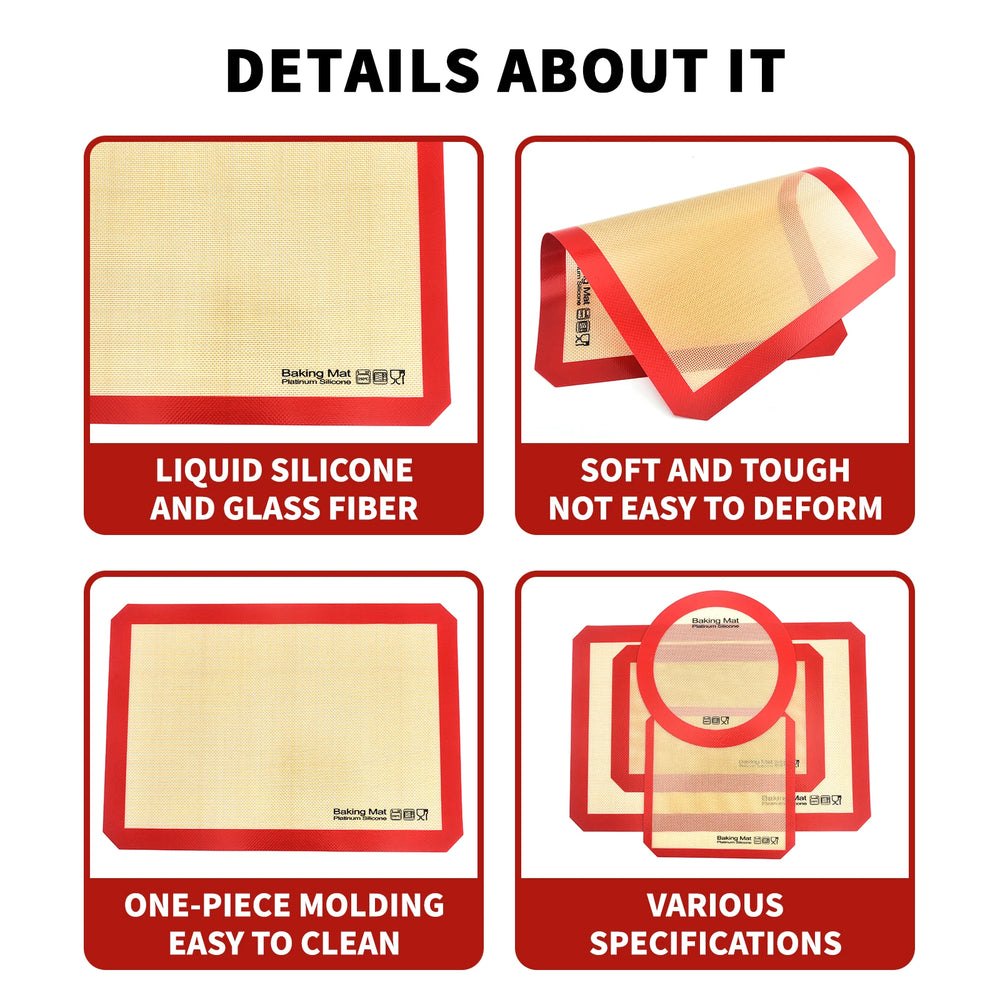 Silicone Baking Mat | Non Stick Heat Resistant Board for Kneading and Rolling detail view