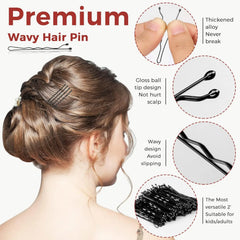 50/100/200Pcs Bobby Pins Black Hair Pins Premium Wavy Black Bobby Pins Hair Clips Suitab detail view