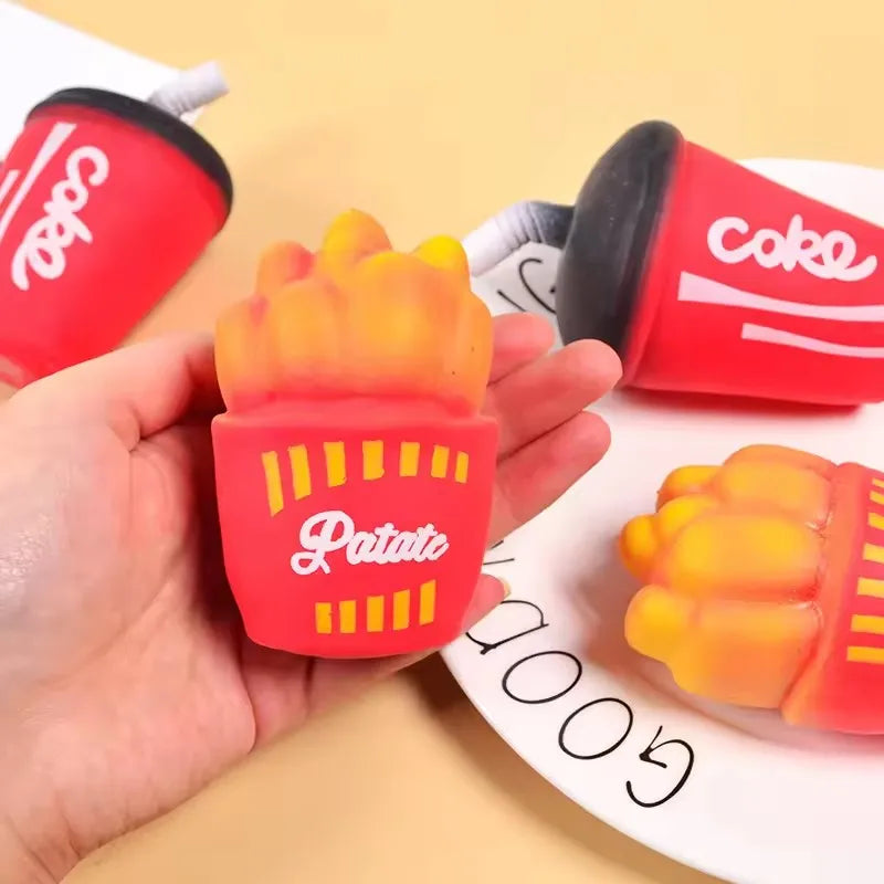 TPR Stress Relief Toys Release Decompression Squeezing Simulation Coke French fries H alternate view