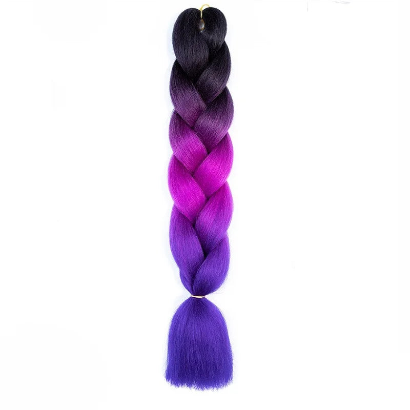 Synthetic 24Inch Jumbo Braids Extensions Long Yaki Straight Braiding Hair Afro Ombre C close-up view
