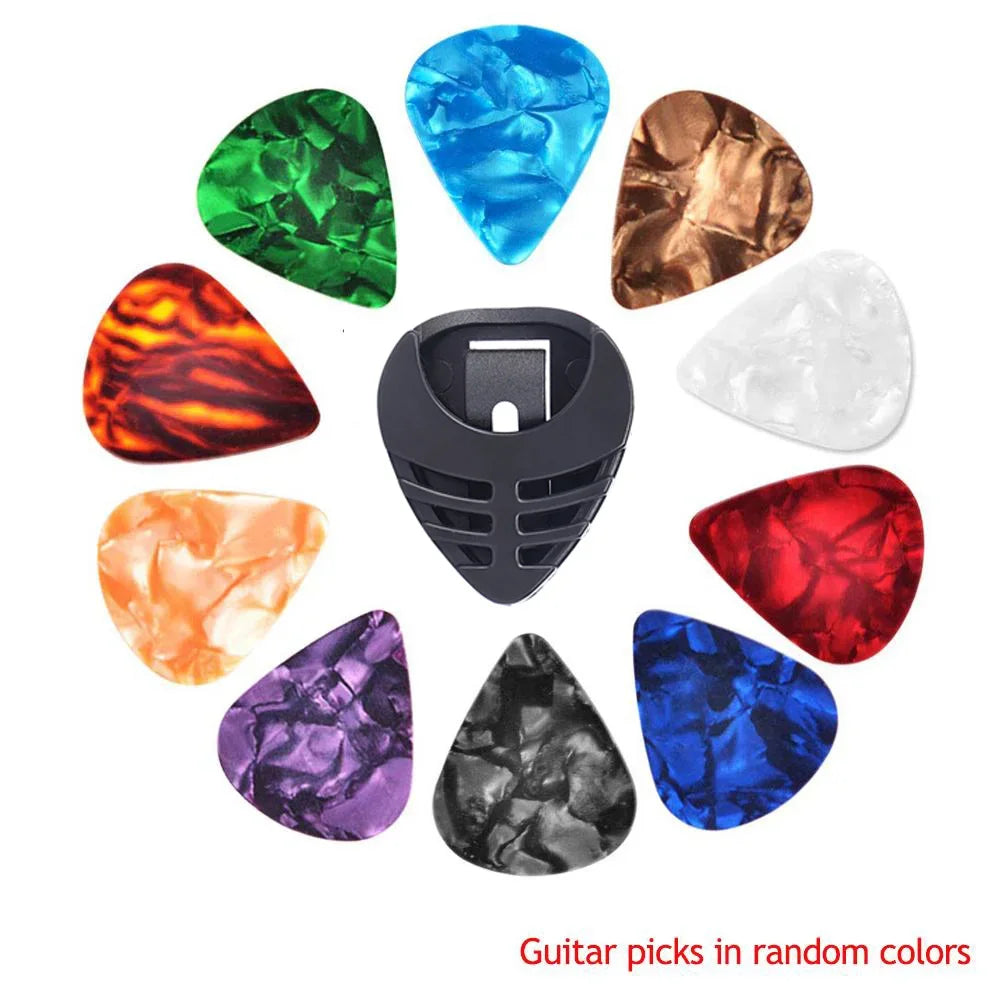 10Pcs Guitar Picks & Guitar Pick Holder Set For Acoustic Guitar Electric Guitar Bass Uku detail view