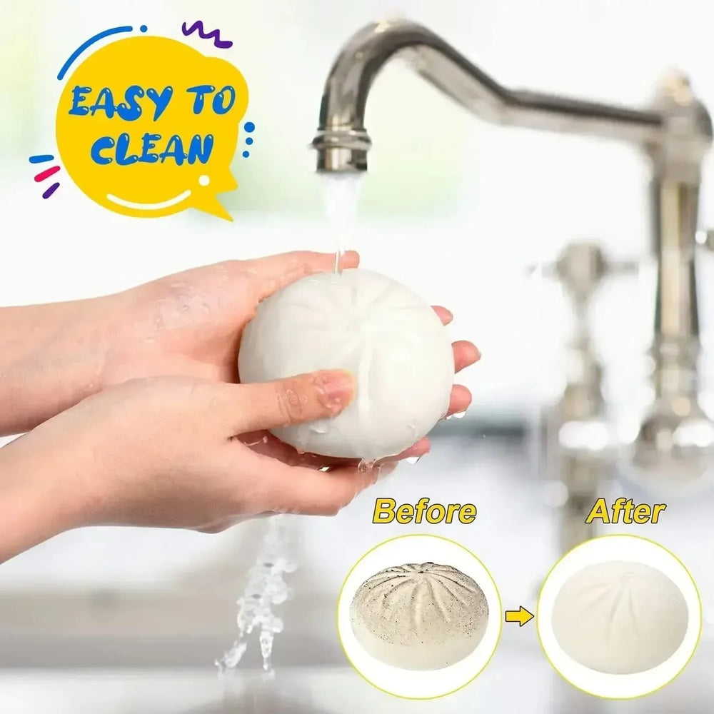 Colorful Dumpling Stress Ball Fidget Toy | Sensory Squeeze Dough with Steamer detail view