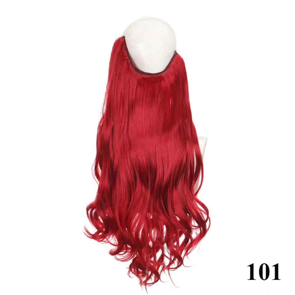 Fish line hair extension piece | 40cm 50cm 60cm straight and curly daily wear for wom lifestyle view