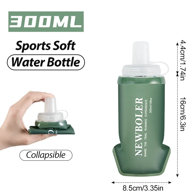 NEWBOLER 300/500/700ml Outdoor Collapsible Silicone Bite Size Water Bottle Running Campi detail view