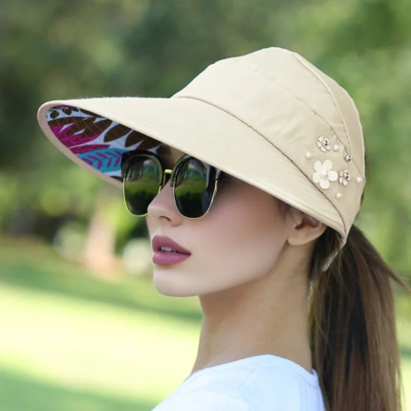 Sun Protection Hat for Women | Foldable UV Guard Visor lifestyle view
