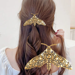 1pc Retro Insect Series Hairpins Zinc Alloy Moth Hairpin Spring Clips Women's Versatile Hair Accessories