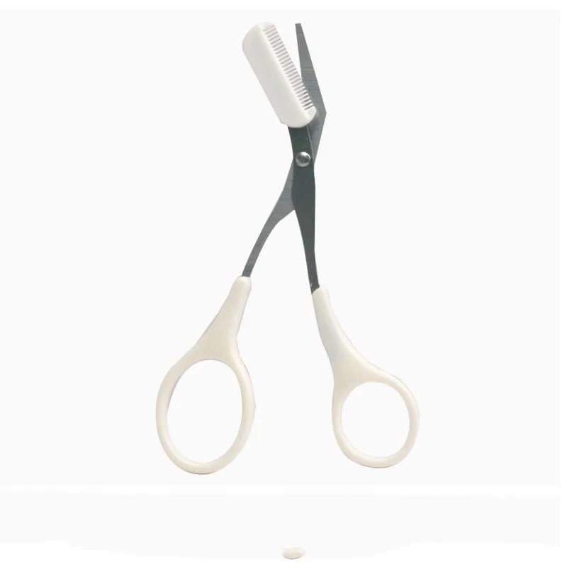 1/3PCS Eyebrow Trimmer Makeup Tools Stainless Steel Eyebrow Scissors with Comb Hair Re close-up view
