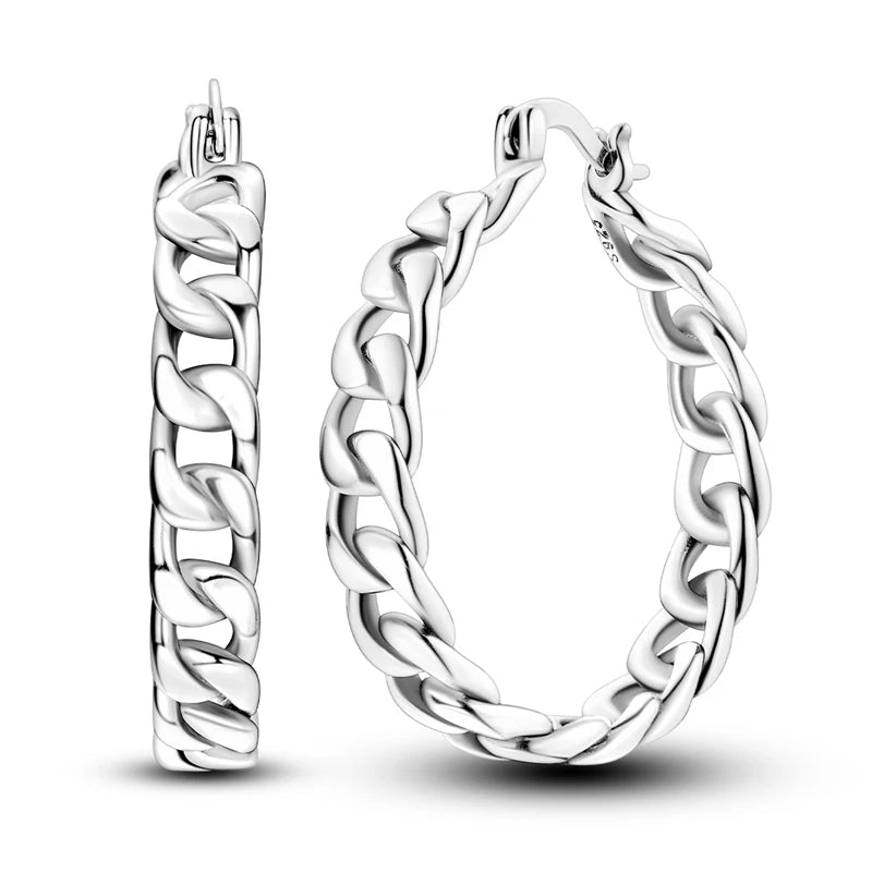 Original 925 Sterling Silver Women Hoop Earrings High Quality Shine Zircon U Shaped Clas detail view