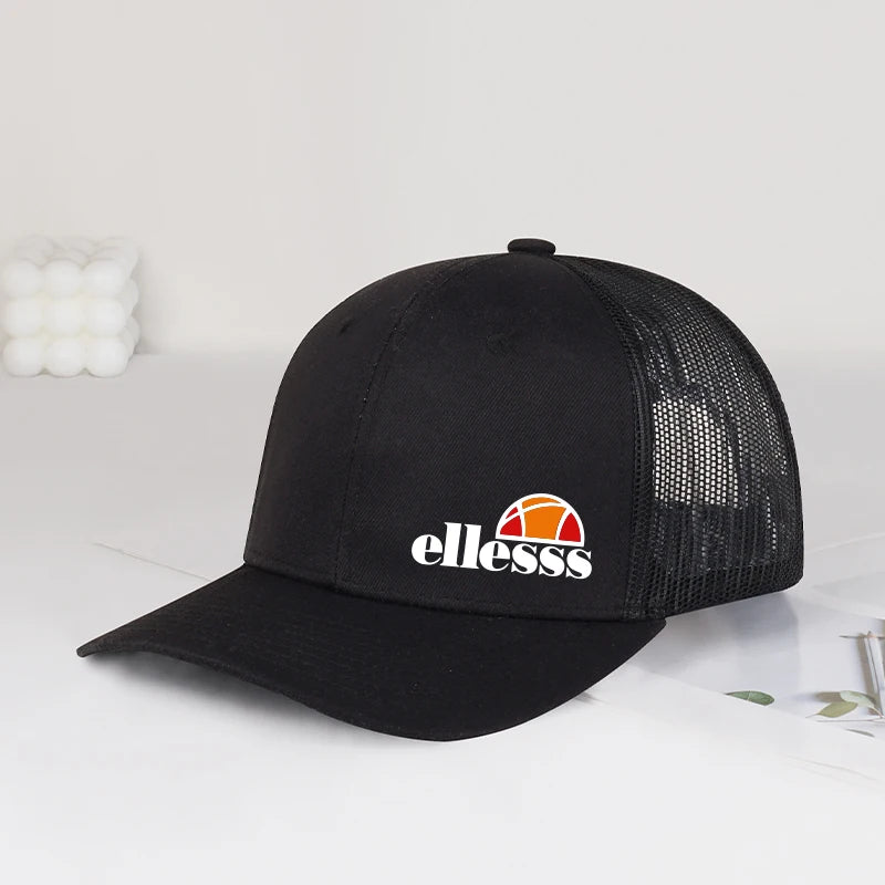 Breathable Mesh Trucker Hat with Ellessss Print | Adjustable Snapback for Outdoor Sun alternate view
