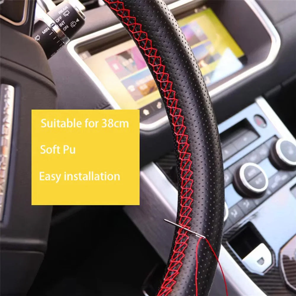 Steering Wheel Cover Faux Leather Needles And Thread DIY Kit