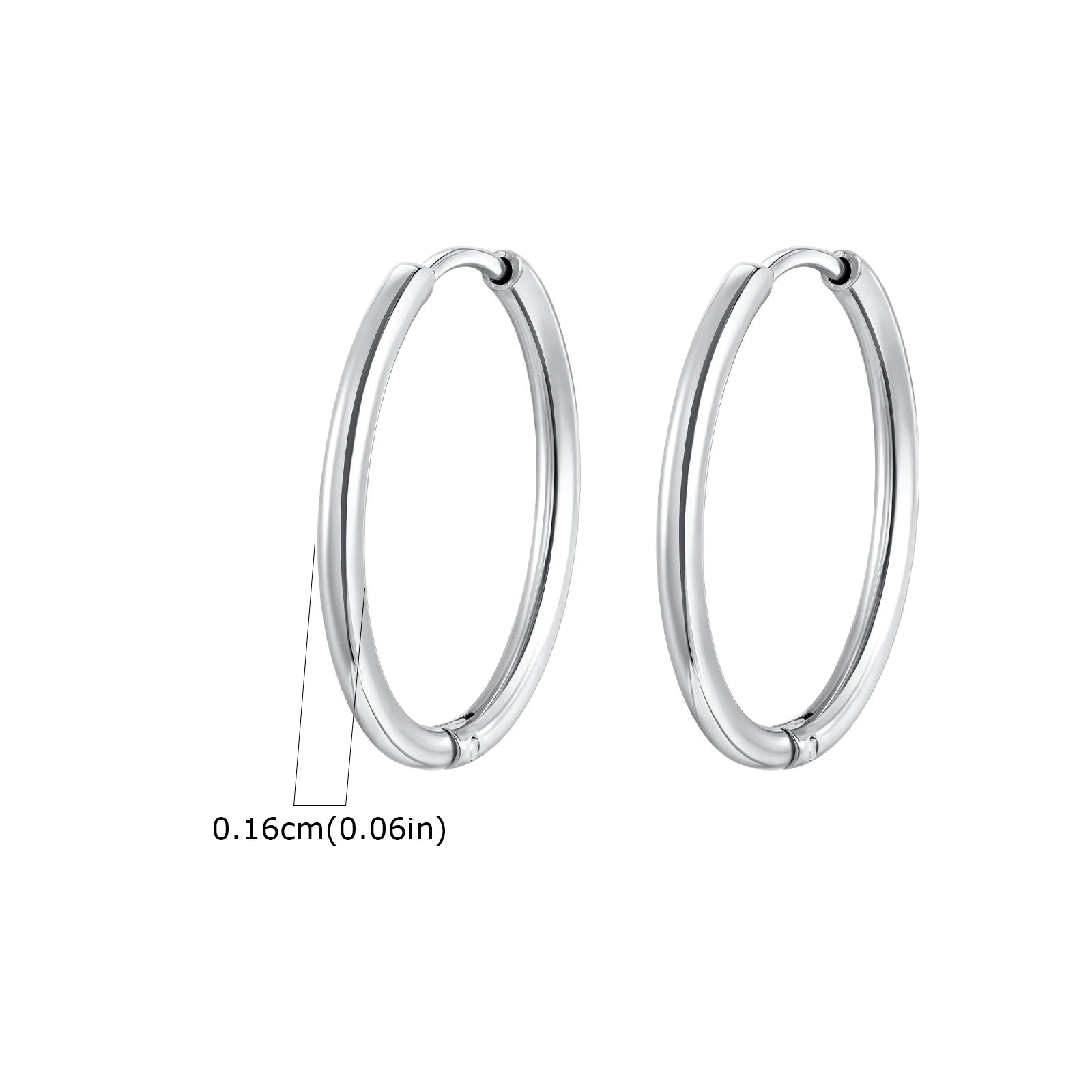 1Pair Round Circle Small Hoop Earrings for Women Men, Gold Plated Stainless Steel Lar lifestyle view
