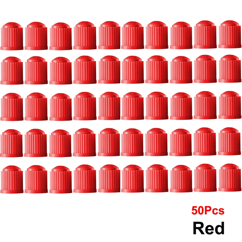 Plastic Tire Stem Valve Caps for Cars, SUVs, Trucks, Bikes and Motorcycles close-up view