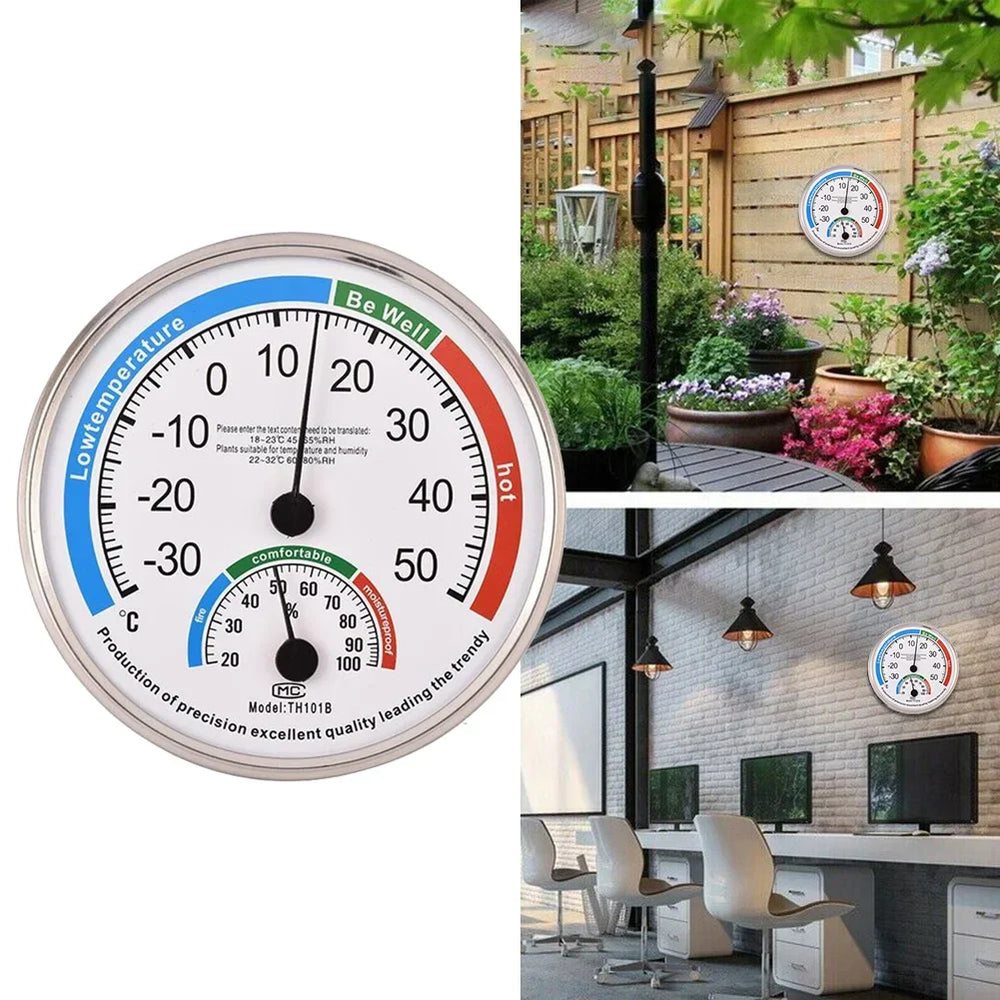 IDEABEL Analog Thermometer Hygrometer | Indoor Outdoor Humidity Monitor close-up view