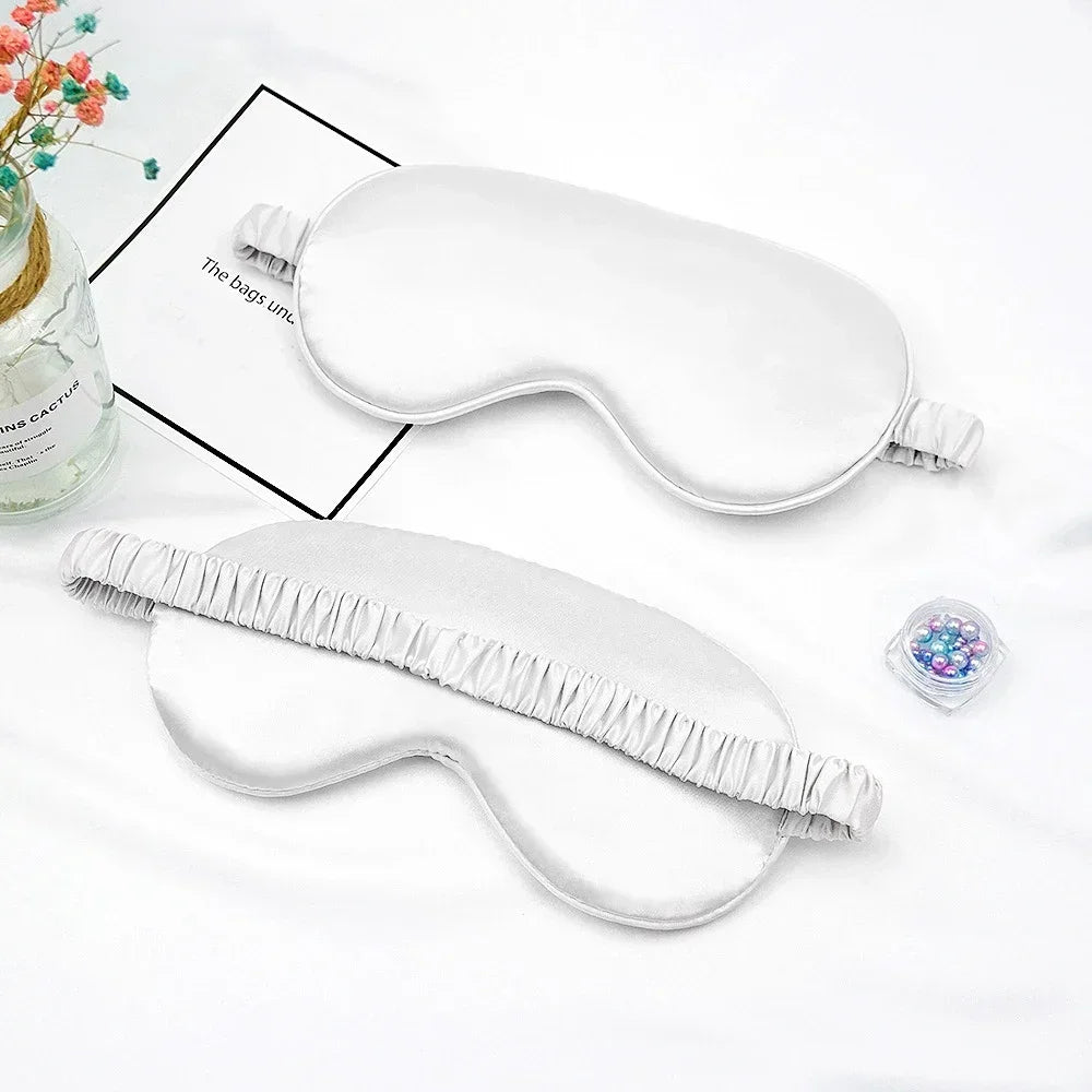 Silk Sleep Eye Mask for Women | Travel Blindfold with Light Blocking close-up view
