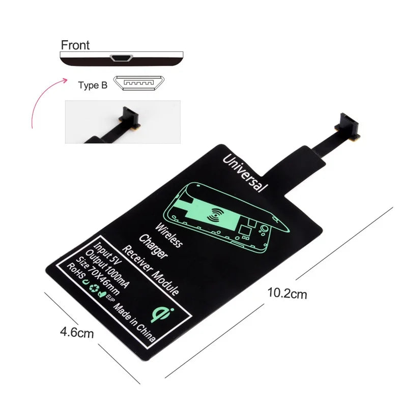Universal Wireless Charging Receiver with Type-C Connector – Fast & Easy Charging - Onlytenbucks.com
