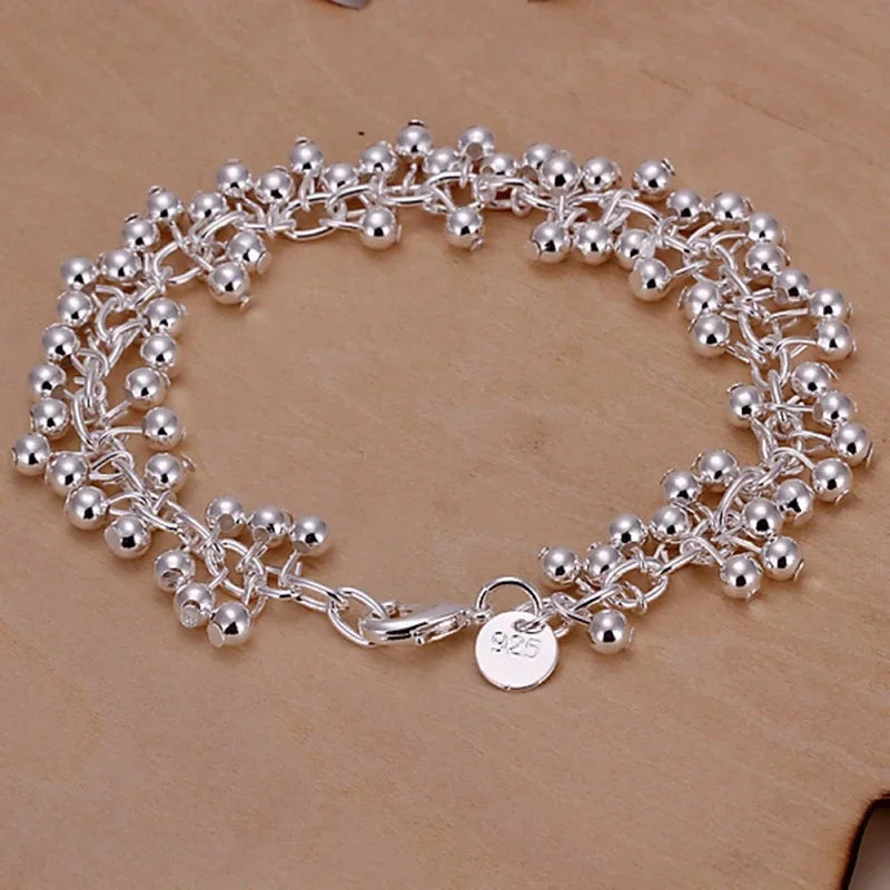 925 Sterling Silver Chain Link Bracelet for Women