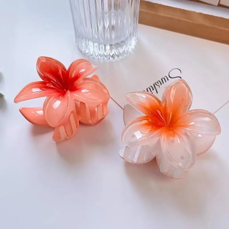 Bohemian Flower Hair Claw Clip For Women Sweet Floral Hair Claws Crab Clamp Barrettes close-up view