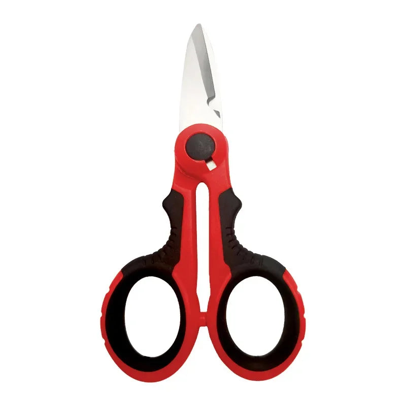 Professional Electrician Scissors | Heavy Duty Wire Stripping Shears with Non-Slip Handl detail view