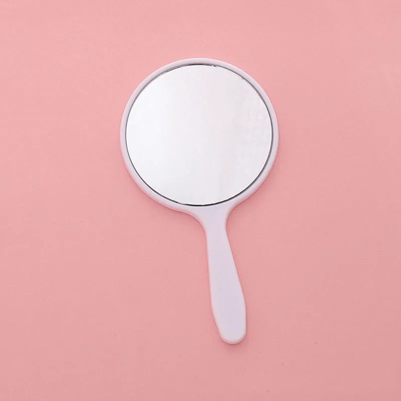 Handheld Portable Round Makeup Mirror | Compact Vanity Mirror for Travel alternate view