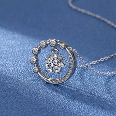 925 Sterling Silver Necklace Pendant Shining Zircon for Women Wedding Jewelry Engagement detail view