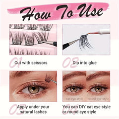 10 Rows Single Cluster Fluffy Lash Natural Look Eyelash Extensions 8-16MM Mixed Length D detail view