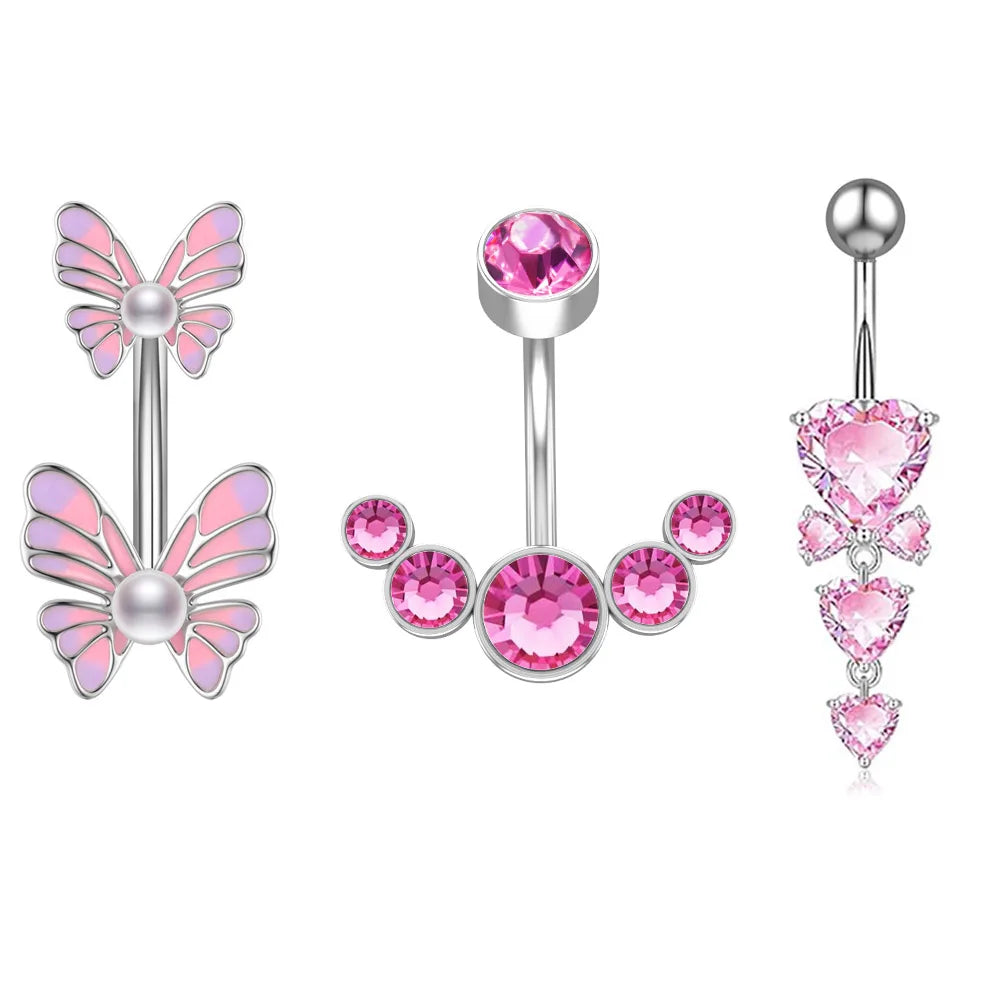 Belly Button Piercings Set Dangled Curved Navel Piercing Ombligo Pack Belly Rings J additional angle