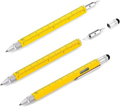 7 in 1 Multifunction Ballpoint Pen | EDC Hand Tool with Ruler Screwdriver Stylus Level close-up view