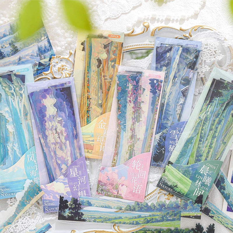 Natural Scenery Sticker Pack | 20 Landscape Stickers for Junk Journal and Scrapbookin lifestyle view