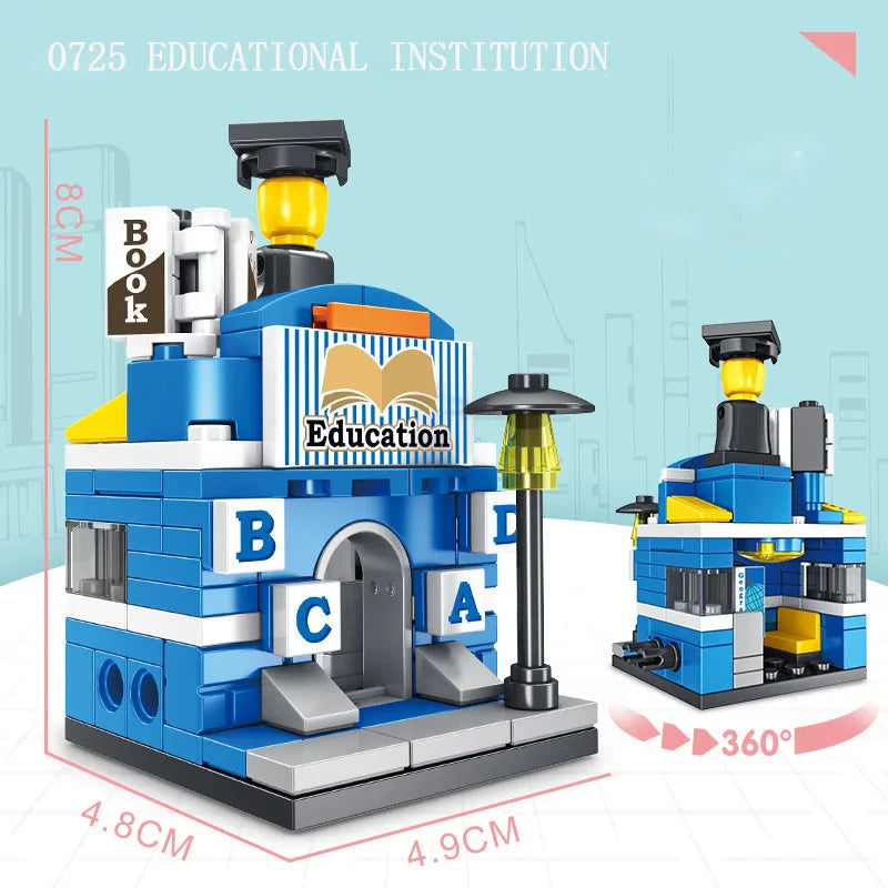 Stackable Building Blocks Toy 8 Pieces | City Street View Set for Kids detail view