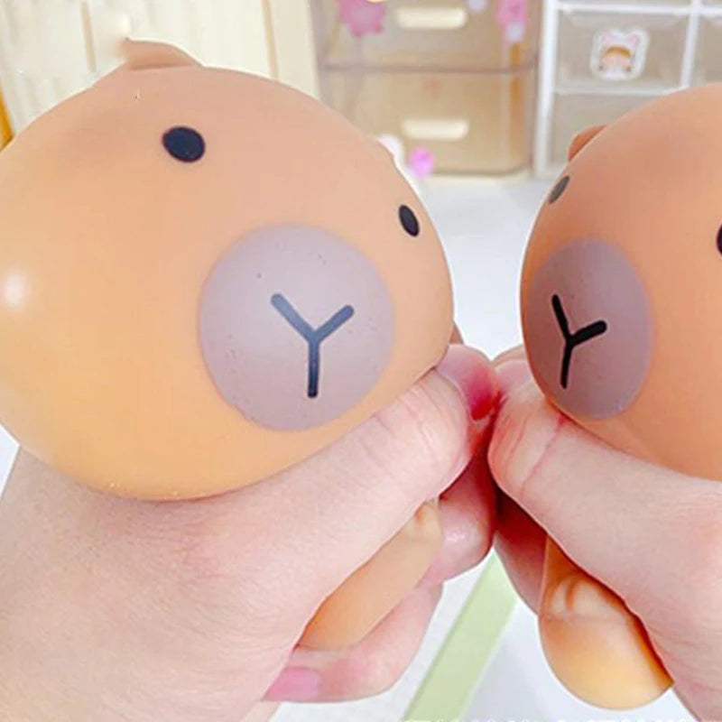 Capybara Mochi Squishy Toy | Slow Rebound Stress Relief Pinching Toy close-up view