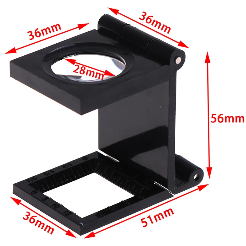 10X 28mm Folding Magnifier Stand Loupe with Scale | Textile & Jewelry Inspection To additional angle