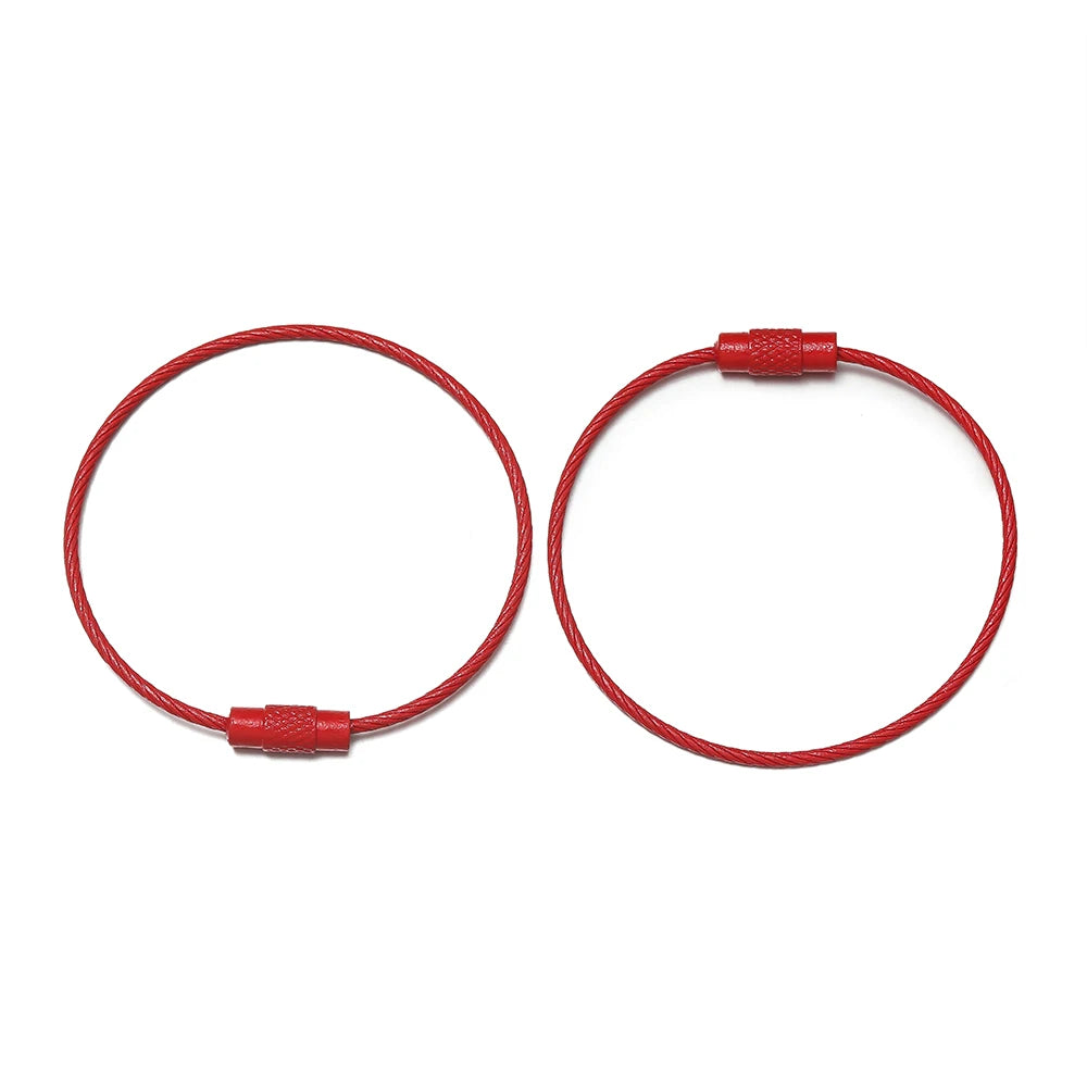 10pcs/lot 50mm Iron Key Ring Colorful Keychain Rings Screw Lock for Jewelry Making Keych detail view