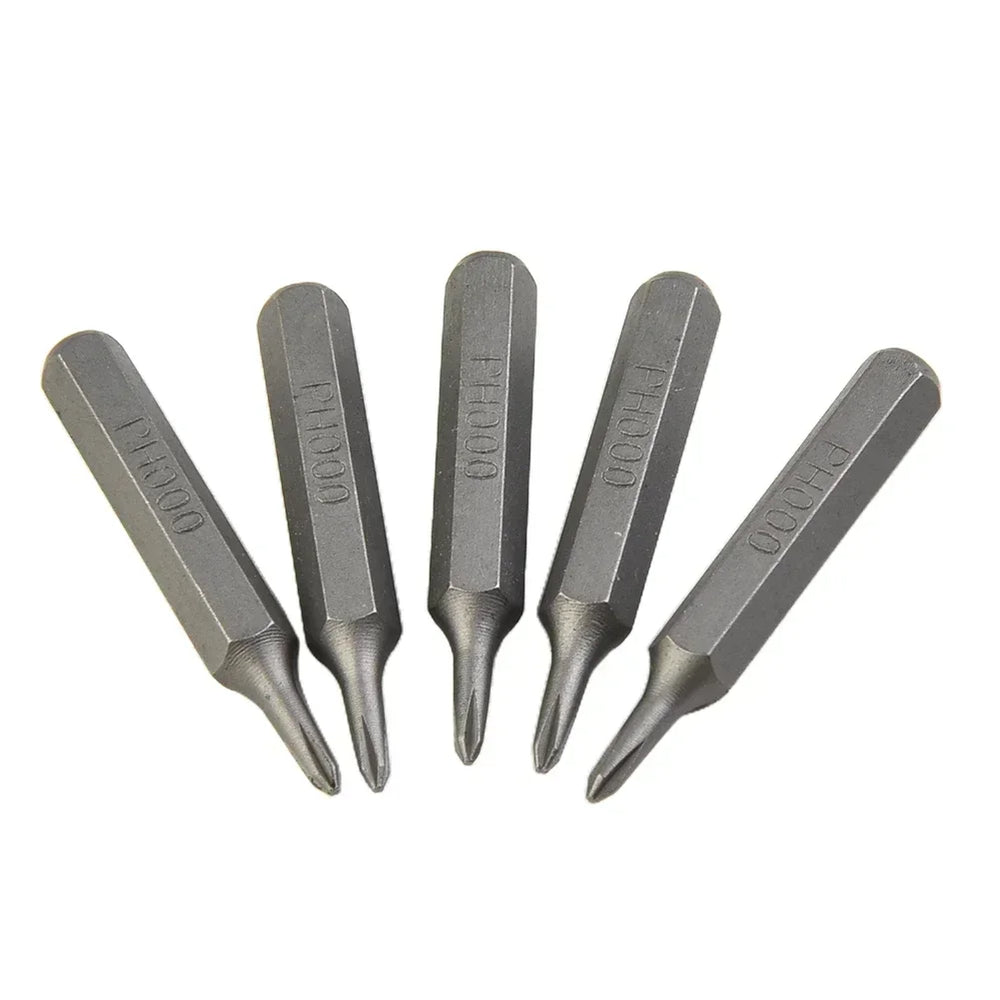 5pcs Cross Screwdriver Bit Set Magnetic Phillips Bits PH0000 to PH2 | 4mm Hex Shank additional angle
