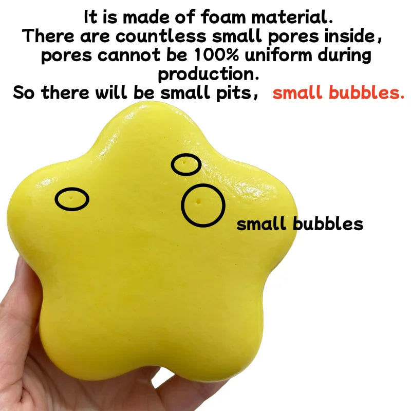 Yellow Squishy Star Fidget Toy | Slow Rising Pinch Stress Relief Sensory Toy detail view