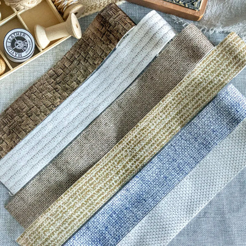 Vintage Fabric Texture Washi Tape | 4x200cm DIY Scrapbooking Roll close-up view