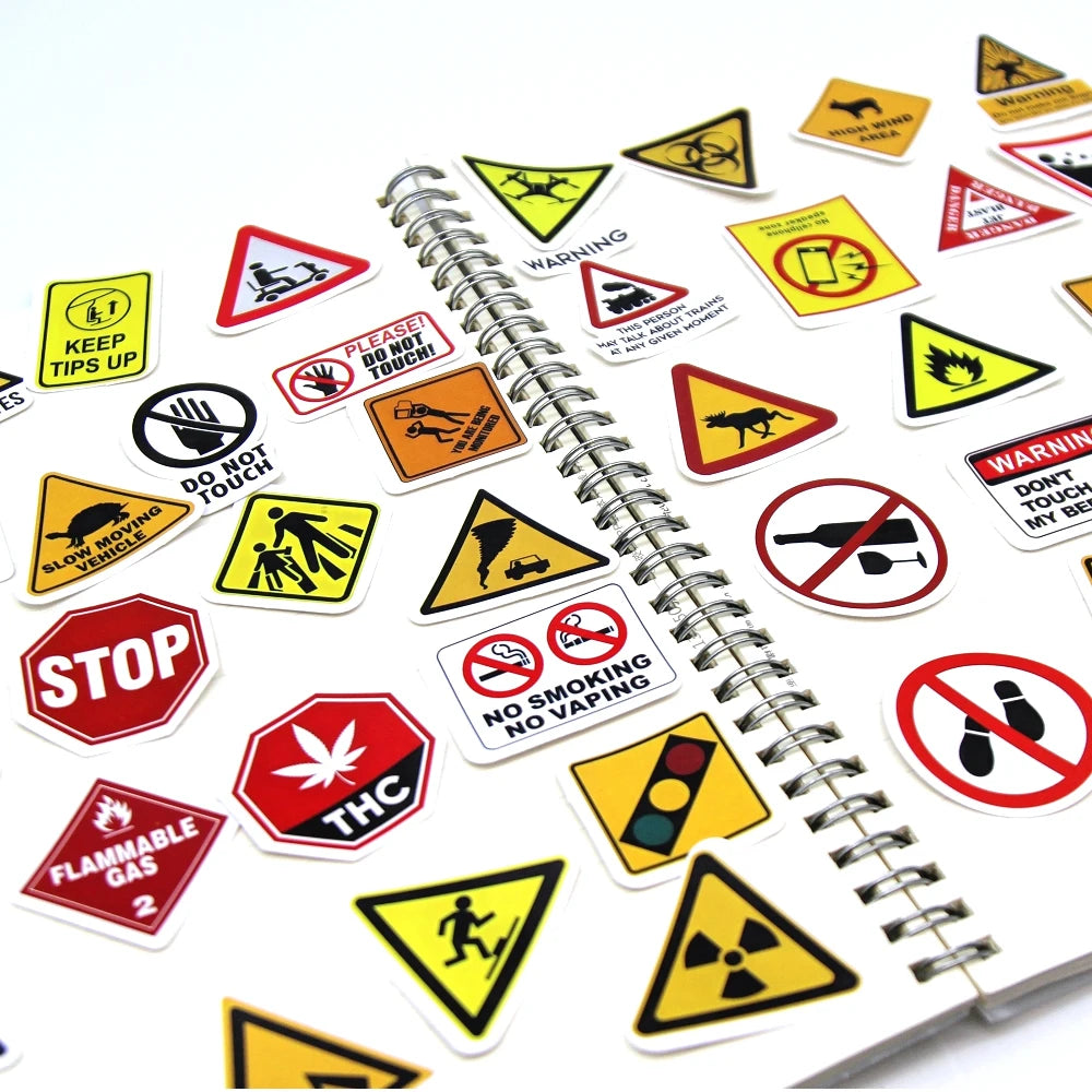 Warning Pattern Sticker Pack | DIY Decals for Skateboards, Laptops, Luggage & More additional angle