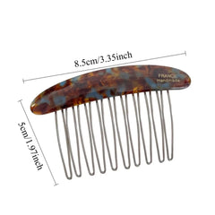 1/2pcs Acetate Metal Hair Combs Clips for Women Girls Side Bangs Upside-down Hairpins St detail view