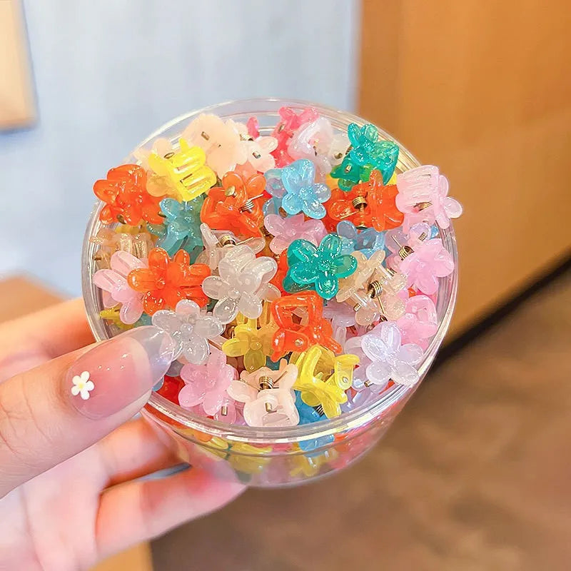 50Pcs Girls Cartoon Hair Clips Cute Small Claw Clips Flower Star Design Children's Fashi detail view