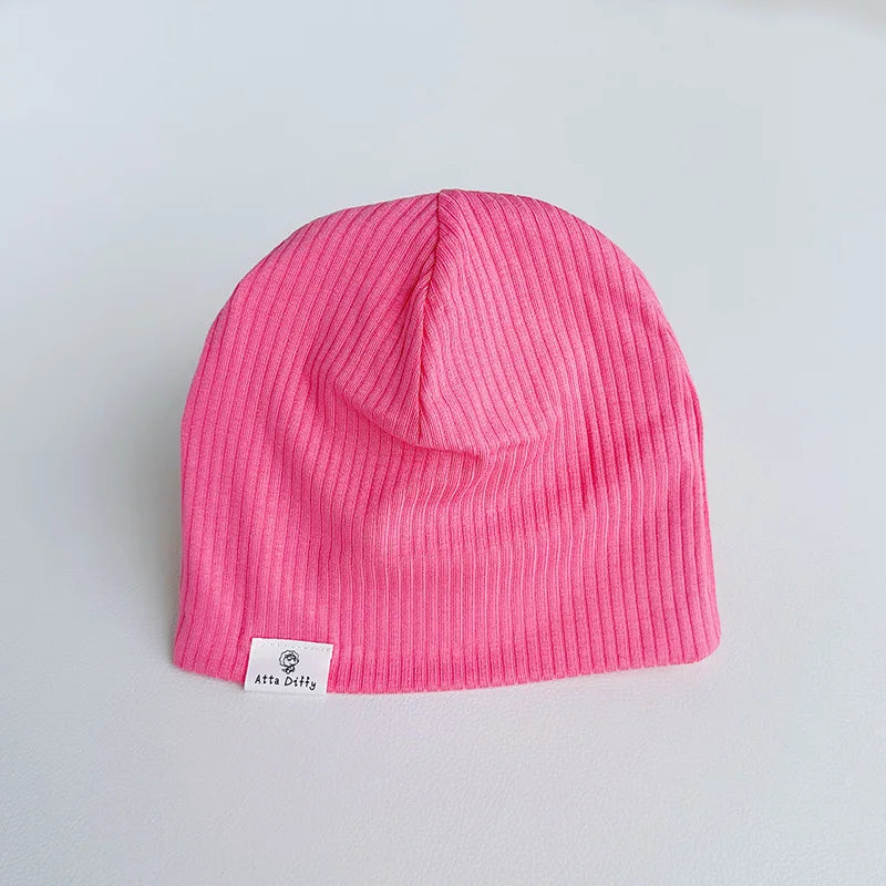 Soft Knit Baby Beanie | Breathable Cotton Candy Color Hat for Toddlers lifestyle view
