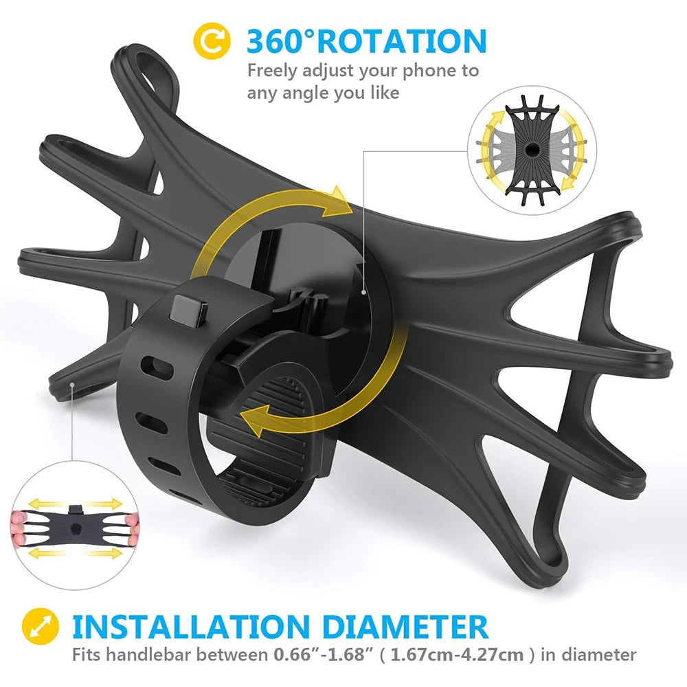 Bike Phone Holder Bicycle Mobile Cellphone Holder Motorcycle Suitable for Various Phon close-up view