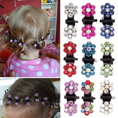12Pcs Fashion Small Cute Crystal Flowers Metal Mini Hair Claws Hair Clips Girls Hairs alternate view