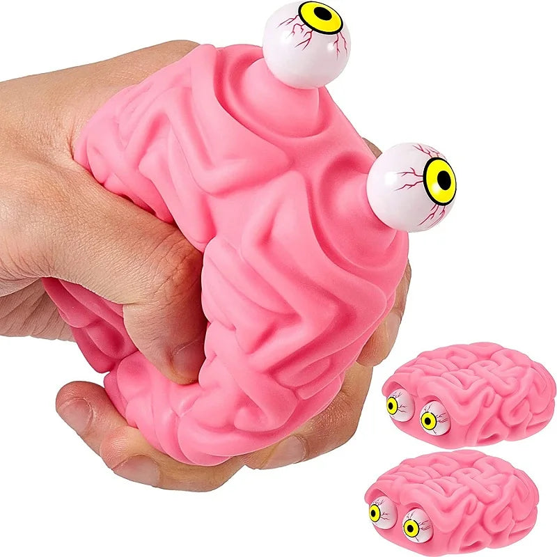 Flippy Brain Squishy Eye Popping Fidget Toy | Stress and Anxiety Relief Squeeze Ball