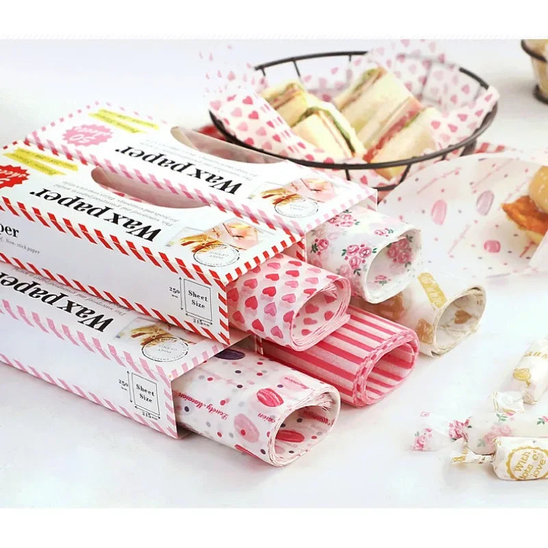 50Pcs Food Grade Wax Paper Wrap | Non-Stick Greaseproof Kitchen Paper for Sandwiches alternate view