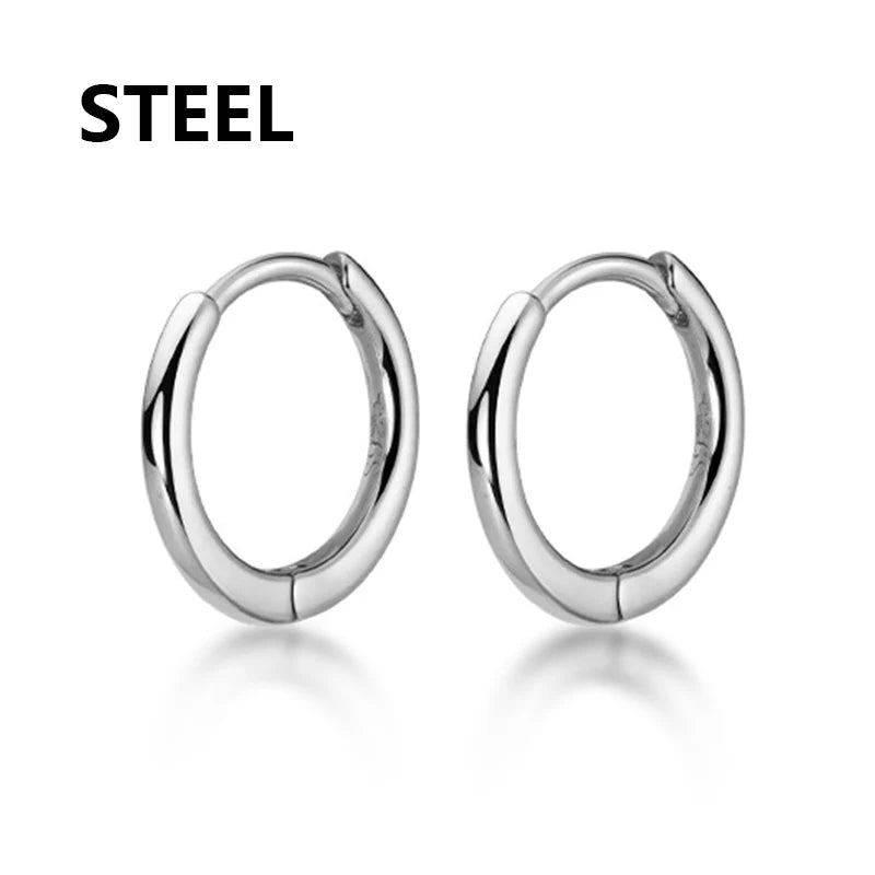Gothic Hoop Earrings for Men and Women | Stainless Steel Clip-On Ear Cuffs alternate view