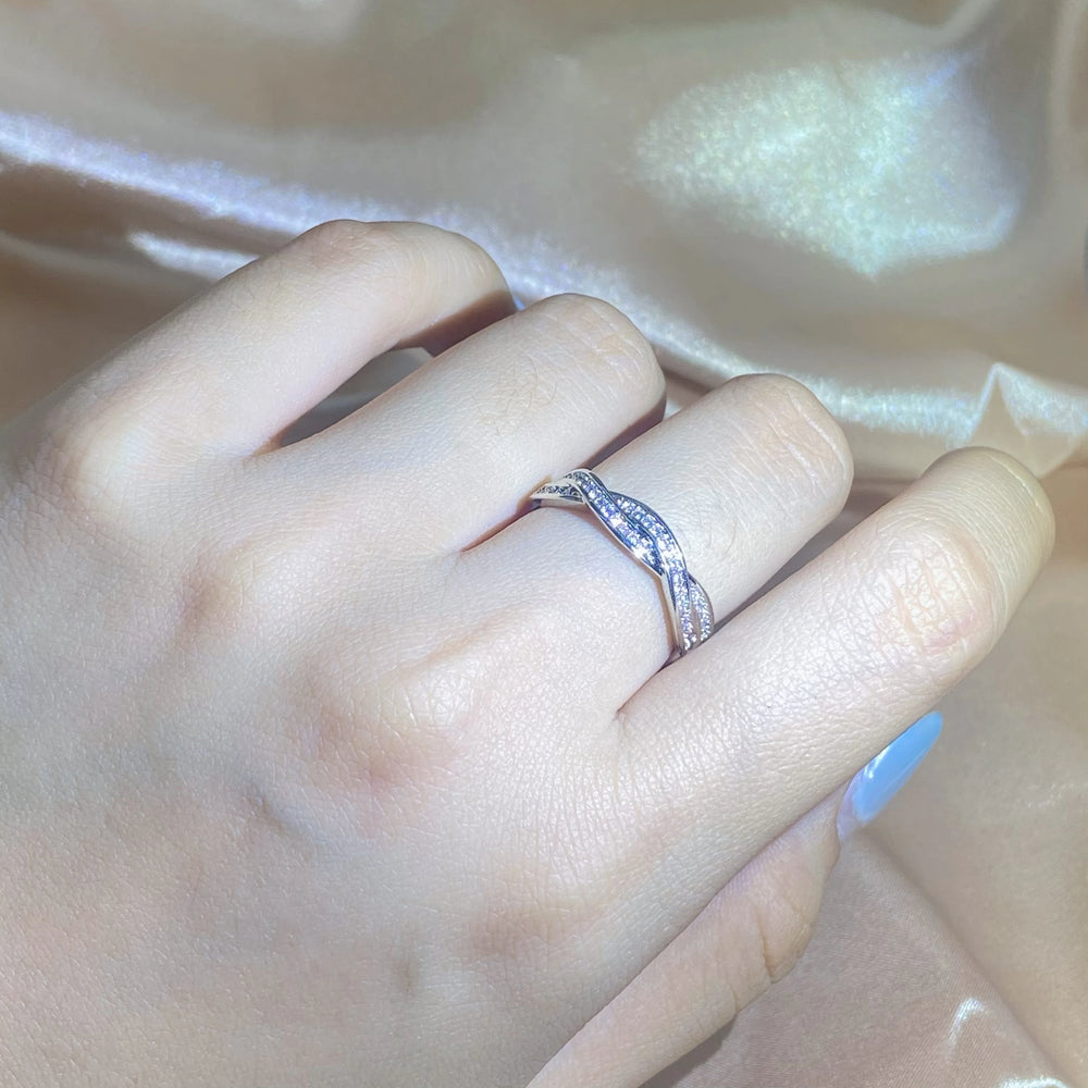 Creative twisted intertwined zirconia ring for women 925 stamps fashion Bling Bling part detail view