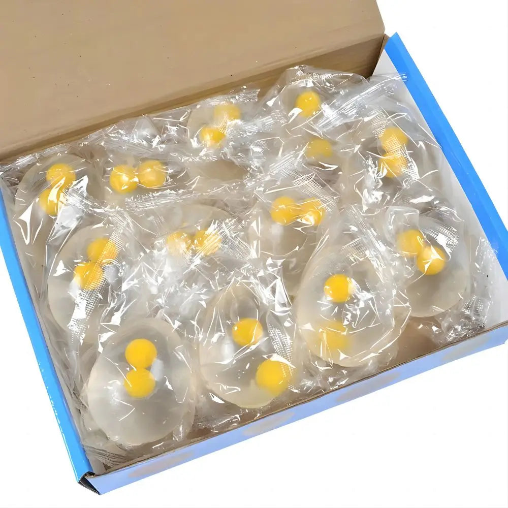 Funky Egg Splat Ball Squishy Toys | Stress Relief Squeezing Fidget Toy for Adults a additional angle